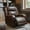 Brown-Medium, variant on Spruce & Spring Genuine Leather Wall Hugger Power Recliner with Dual Motors, Saddle-Medium