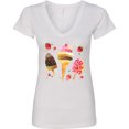 thumbnail image 3 of Inktastic Ice Cream Cone and Popsicles Women's V-Neck T-Shirt, 3 of 5