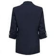 thumbnail image 3 of Sopiago Womens 3/4 Ruched Sleeve Lightweight Work Office Blazer Jacket Black,M, 3 of 5