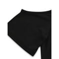 thumbnail image 3 of Cilcicy Women Classic Cold Shoulder Sleeve T-Shirt Casual Heart Diamonds Summer Top, 3 of 6