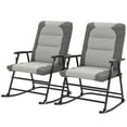 thumbnail image 1 of CoSoTower Folding Rocking Chair Set of 2 Padded Rockers with Armrest, Light Grey, 1 of 7