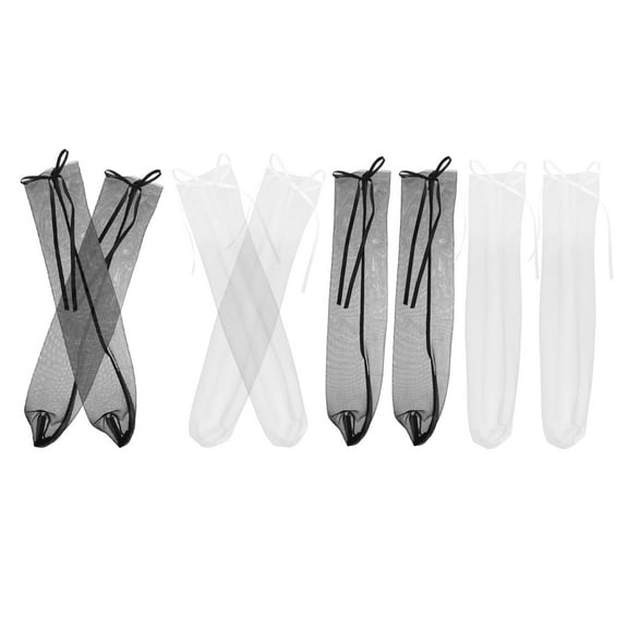 Masteelf 4 Pairs Women Tulle Socks Cute Socks Girls Socks Mesh Socks Fashion Socks Stylish Socks Women Socks Ultra Thin Socks Mesh Yarn Socks