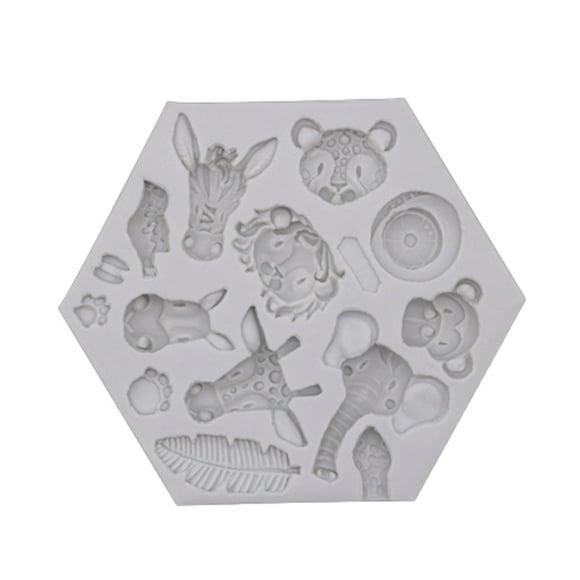 Molde de silicona con forma de animales Yuarrent gris
