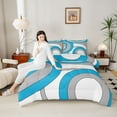 thumbnail image 4 of Homewish Abstract Stripes Boy Girl Bedding Comforter Set 2pcs,Geometric Circle Twin Comforter Sets Microfiber,Vintage Aesthetic Breathable Bedding Set,Breathable Home Decor,Reversible, 4 of 8