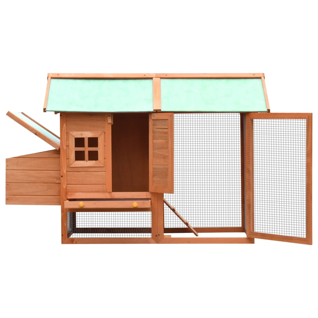 vidaXL Rabbit Hutch Bunny Cage with Pull Out Tray Rabbit Enclosure Solid Wood