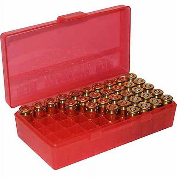 MTM FLIP TOP HANDGUN AMMO BOX P-50 SERIES