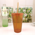 thumbnail image 4 of Gobelet à Double Paroi avec Paille, Gobelets en Plastique, Gobelets Réutilisables pour Café Glacé, Gobelets Transparents, 4 of 5