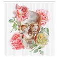 thumbnail image 2 of Ambesonne Skull Shower Curtain, Romantic Roses Floral, 69"Wx84"L, Pink Beige Yellow, 2 of 4