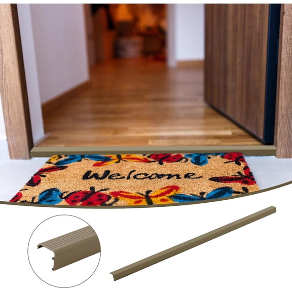 2 Packs Residential Threshold Cap 36'' Traditional Fixed Vinyl Cap Exterior Door Threshold Replacement for Residential Entry Door(Grey)$$Tools & Hardware Other