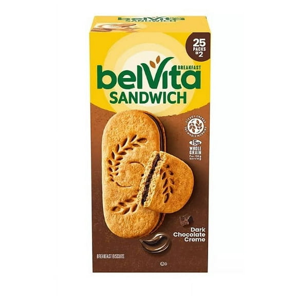 Belvita Dark Chocolate Creme Breakfast Sandwich, 25 ct. (pack of 2)