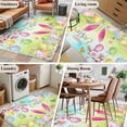 thumbnail image 5 of 2.7'x5' Area Rugs, Easter Indoor Outdoor Area Rug for Living Room Bedroom, Spring Bunny Colorful Rabbit Eggs Butterfly Blue Green Washable Bathroom Rugs Kitchen Floor Carpet Mats Home Decor Aesthetic, 5 of 8