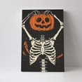 thumbnail image 4 of 16x24 inch Skull Pumpkin Head Yard Garden Decor Canvas Pictures,Cafes,Man Cave,Lounge,Hotels Wall Decor Art Prints,Fun Holiday Decoration,Gift For Pumpkin Enthusiast,Bar,Man Cave,Bedroom,Yard, 4 of 6