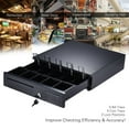 thumbnail image 2 of Heavy Duty Electronic Cash Drawer Box Case Storage 5 Bill 5 Coin Trays Check Entry Support Auto Manual Open Key-lock RJ11 for Epson Star POS Printer Money Register - Coin Tray Adjustable Moveable, 2 of 7