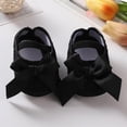 thumbnail image 5 of Baby Girls Satin Cloth Bowknot Princess Shoes, Soft Sole Ballet Slippers, 5 of 6