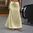 thumbnail image 2 of Women's Elegant Belted Satin Skirt - High Waist, Adjustable Belt, Spring/Summer, Formal/Casual - Satin Fabric, 2 of 8