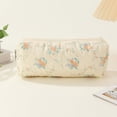 thumbnail image 4 of 3 Pc Cotton Quilted Makeup Bag Makeup Bag Aesthetic Cute Cosmetic Bag Large Small Travel Toiletry Bag, 4 of 7