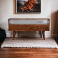 thumbnail image 5 of Solid Wood Media Stand for Small TVs | Features Open Slot and Nordic Legs | Artisan-Crafted with Chestnut Finish | Resolves Lack of Attractive Media Display, 5 of 5