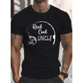 thumbnail image 2 of T-Shirt Décontracté pour Homme, Imprimé Graphique « Reel Cool UNCLE », Col Rond, Manches Courtes, Polyester 100 %, Légère Extensibilité, Motif Géométrique, Haut en Tricot d'Été, Coupe Régulière - Grande Taille et Taille Forte, 2 of 5
