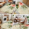 thumbnail image 6 of Rectangle Area Rug 4x6ft, Pastoral Bird Floral Rose Leaves Non-Shedding Washable Area Rug, Vintage Newspaper Texture Non Slip Low-Profile Rugs for Living Room, Bedroom Dining Room, 6 of 9
