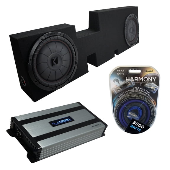 17-25 Ford F-350 Supercrew Truck Dual 12" Kicker 43CVT124 Sub Box HA-A800.1 Amp