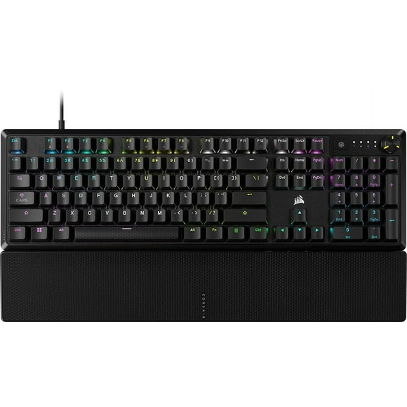 CORSAIR K70 CORE RGB Mechanical Gaming Keyboard with Palmrest - Pre-lubricated Corsair MLX Red Linear Keyswitches - Sound Dampening - Media Control Dial - iCUE Compatible - QWERT