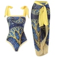 thumbnail image 3 of Women's Fashion One-Piece Swimsuit Set With sheer Bikini Cover Up, 3 of 7