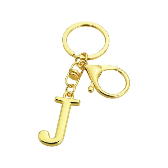 SIYTUAU Metal Alphabet Keychain A To Z Letter Pendant For Bag Keys Gift Golden Finish 1 Piece Letter J J