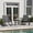 Black, variant on Merrick Lane Brevyn 3 Piece Outdoor Bistro Set with Flex Comfort Rocking Chairs and Steel Framed Glass Top Table, Black/Black
