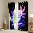 thumbnail image 3 of Castle Fairy Boys Girls Kawaii Axolotl Black Out Curtains,Cartoon Animal Salamander Curtains Pack of 2 (42x63 Each),Abstract Gradient Ombre Bedroom Curtains,Microfiber Bedroom Decor, 3 of 6