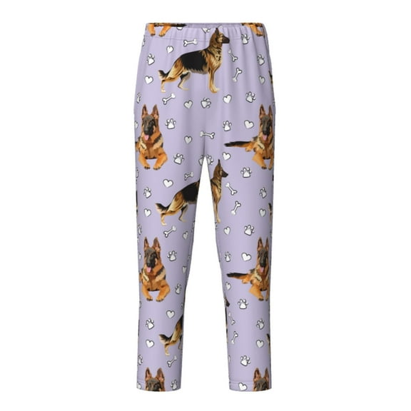Xecao German Shepherd Dog Print Teenagers' Pajama Pants Long Sleep Pants Soft Elastic Waist Pajama Bottoms Elastic waist with 2 Pockets 5-16 Years-XS(5-6)