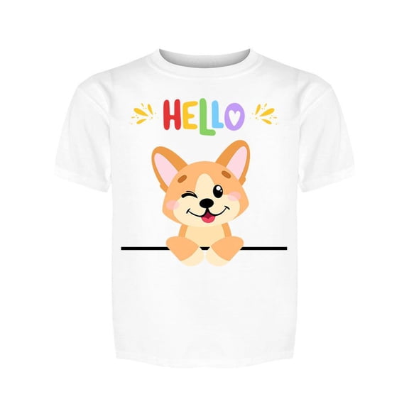 Hello Corgi Tee Girl's -Image by Shutterstock
