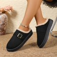 thumbnail image 6 of uublik Women Fuzzy Slippers Memory Foam House Slippers Indoor Outdoor Cozy Plush Closed Toe House Shoes, Black, 6 of 7