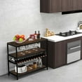 thumbnail image 3 of Costway Rustic Wine Rack Table 13 Bottles Wine Bar Cabinet Freestanding with Glass Holder, 3 of 10