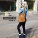 thumbnail image 3 of Corduroy Tote Bag for Women Girls Large Reusable Carry Shoulder Bag with Inner Pocket A-Black, 3 of 4