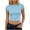 Light Blue, variant on CHUMUD Womens Summer Tops Polka Dot Crop Top, Form-Fitting Short Sleeve T-Shirt Casual Going Out