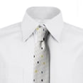 thumbnail image 2 of Modern Necktie, Polka Dots Geometric, Dress Tie, 3.7", Grey White Yellow, by Ambesonne, 2 of 3