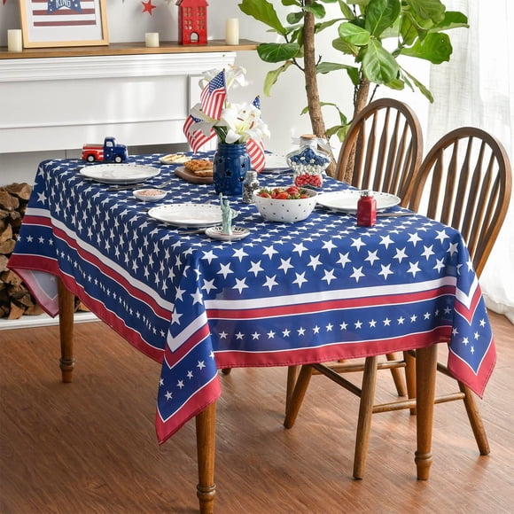 Independence Day Table Runner, Patriotic Holiday Tablecloth for Party Decoration, Suitable for Kitchen Table, Living Room, Fireplace Cabinet, 150x150cm^