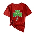 thumbnail image 4 of Womens St Patricks Day Tees Festival Printed Graphic Short Sleeve Crew Neck Casual Summer Tshirts Tops (M, Red), 4 of 5