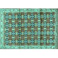 thumbnail image 1 of Ahgly Company Machine Washable Indoor Rectangle Persian Turquoise Blue Traditional Area Rugs, 6' x 9', 1 of 4