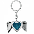 thumbnail image 1 of Blue Checal Molecular Structure Illustration Heart Angel Wing Key Chain Holder, 1 of 3