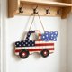 thumbnail image 1 of 4th July Patriotic Wooden Hanging Sign Gnome Cozy Home Round Wall Decor Designed Specifically For Independence Day Home Decoration, 1 of 6