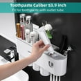 thumbnail image 4 of Uscover Toothbrush Holders for Bathrooms, 4 Cups Toothbrush Holder Wall Mounted with Toothpaste Dispenser - Large Capacity Tray, 2 Cosmetic Drawer - Bathroom Organizer & Bathroom Accessories Set, 4 of 8