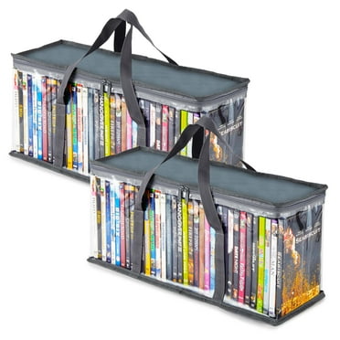Stock Your Home 40-Capacity Media Organizer Storage Bag, Gray, 2 Total Count