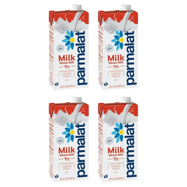 (4 pack) Parmalat Whole Milk, 32 fl oz