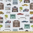 thumbnail image 1 of Modern Upholstery Fabric by the Yard, Urban Buildings Night Club Apartments Traffic Cityscape Architecture Metropolis, Decorative Fabric for DIY and Home Accents, Multicolor by Ambesonne, 1 of 5
