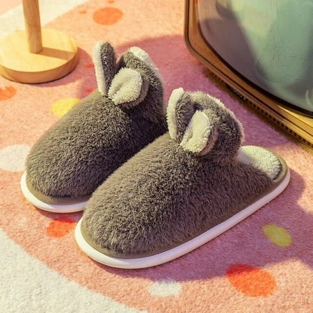 

CoCopeaunt New Cotton Slippers Women Winter Indoor Non-slip Home Couple Furry Cute Soft Bottom Slippers Indoors Flats Womens Shoes