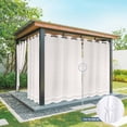 thumbnail image 6 of Farmhouse Beige White Striped Outdoor Curtains for Patio Waterproof, Windproof Privacy Curtains with Weighted Bottom, Modern Stripes Outside Drapes for Picnic Garage Backyard Cabana 54"x95" 2 Panel, 6 of 8