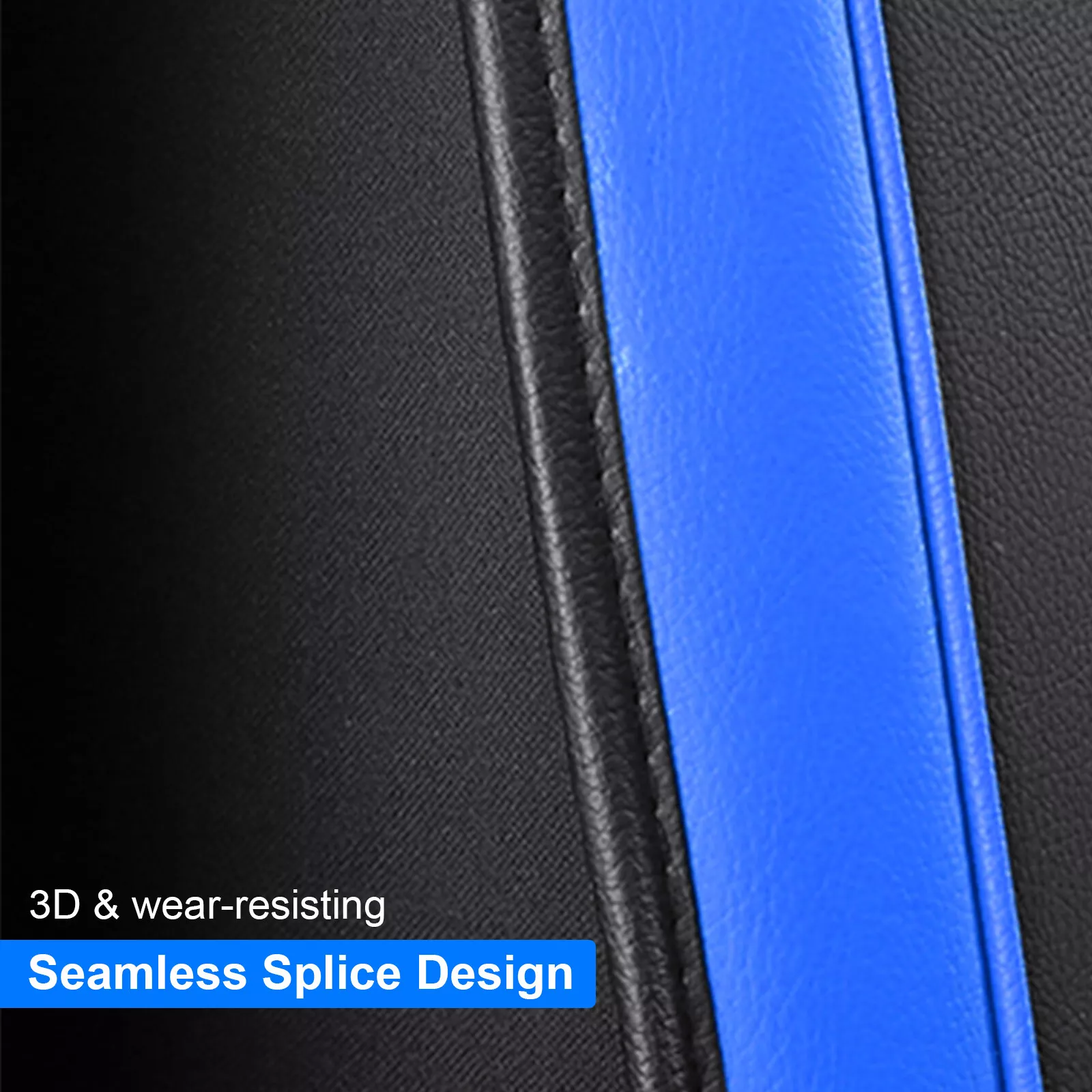WILLJOY Car Seat Covers for Toyota Camry 2000-2024, Waterproof Artificial Leather Cushion Seat Protector for Matrix Prius Black Blue