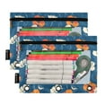 thumbnail image 2 of ALAZA 2 Pack Pencil Pouch Abstract Flowers on Blue Pencil Case for 3 Ring Binder Clear Window Pencil Bag Organizers, 2 of 6