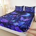 thumbnail image 3 of Manfei Flying Purple Butterflies Girl 4pcs Bed Sheets,Chic Flowes King Sheets,Starry Sky Moon Super Cozy Sheet Set,Super Cozy Room Decor, 3 of 7